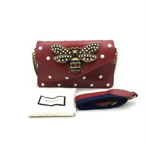 Gucci Shoulder Broadway Studded Bag Pearl